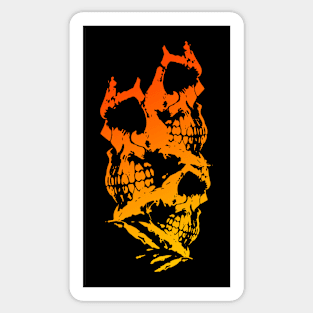 Skulls Abstract - Orange Sticker